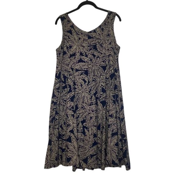 VINTAGE Liberty House Young Hawaii Wild Palms Mini Dress Woman's Medium blue - Picture 4 of 16